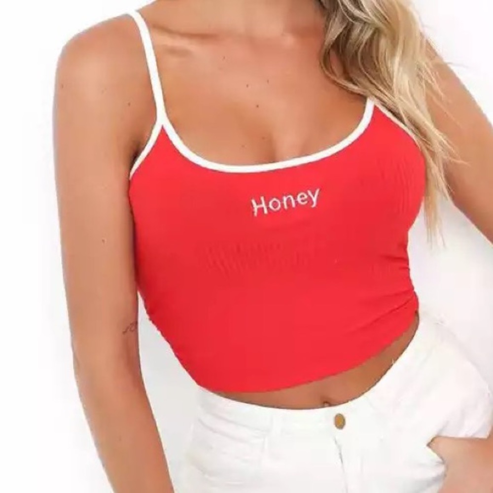 🔥3/15 NWOT Sexy Spagetti Strap Red Tank Top - Picture 2 of 4
